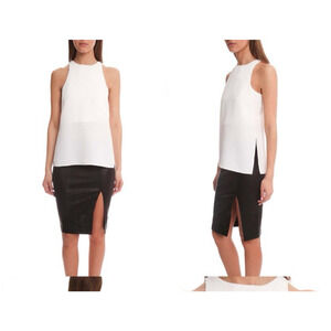 Helmut Lang Raze Drape Top Texture Seersucker Zip Back Bralette Flowy Tank Small